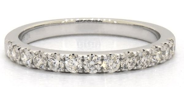 14K White Gold Micro Pave Diamond Wedding Ring